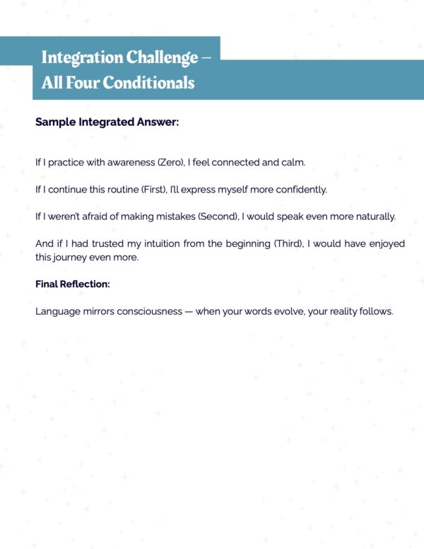 Mindful Growth and Verb Tenses - Conditionals – Choices, Change, and Conscious Creation