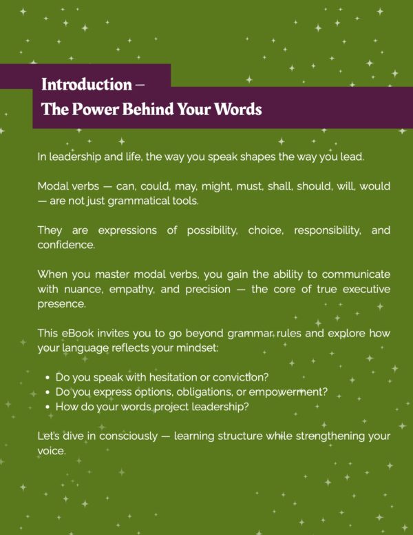 Mindful Growth and Verb Tenses - Modal Verbs – Confidence, Clarity & Conscious Communication